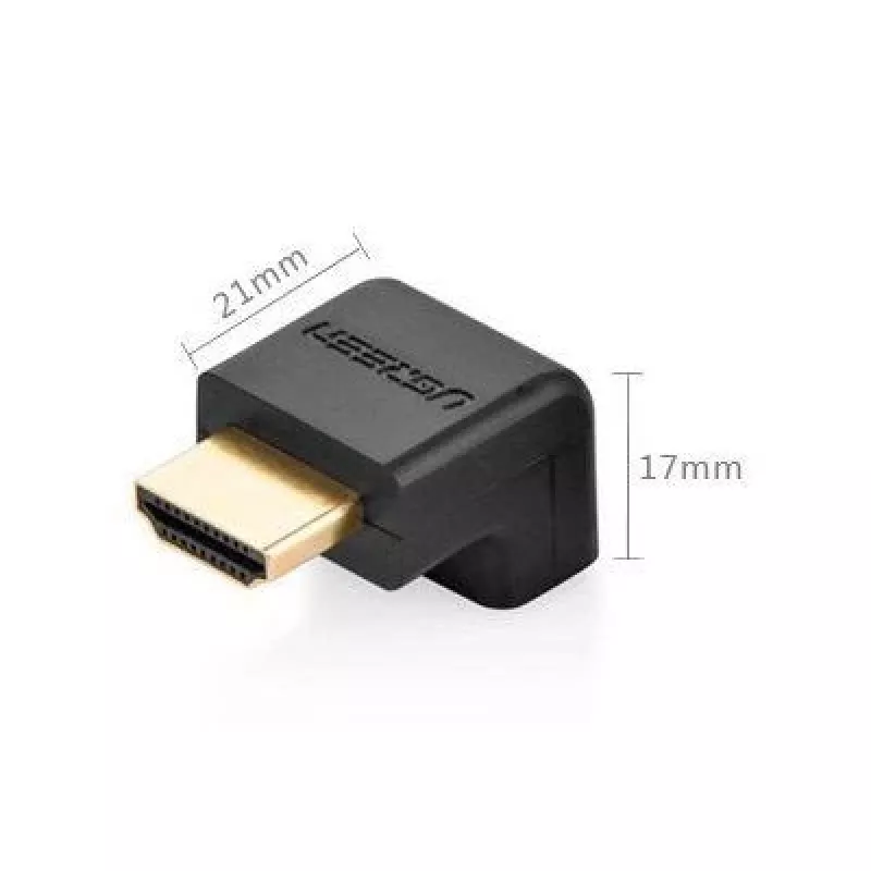 UGREEN HDMI kampinis adapteris 90 laipsnių žemyn 4K 60Hz HD112 juodas