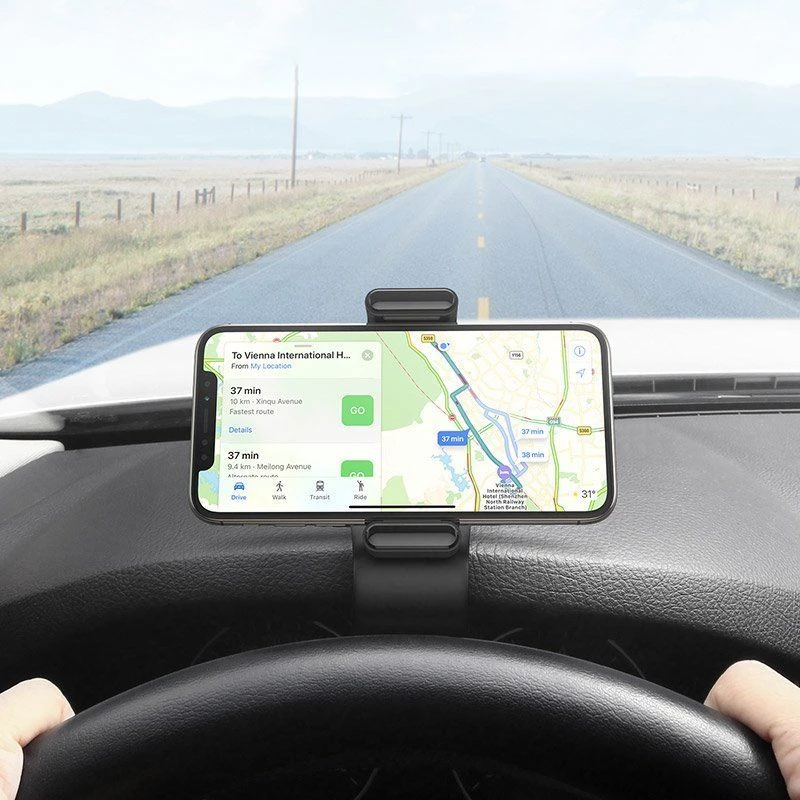 UGREEN LP189 60796 Automobilinis telefono laikiklis su prietaisų skydelio sagtimi - juoda