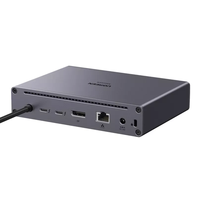 UGREEN Maxidok 10-in-1 Thunderbolt 5 dokavimo stotis su 8K trigubu ekranu ir 140W galios tiekimu