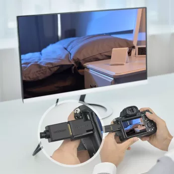 UGREEN Micro HDMI vyriškas į HDMI moterišką adapteris – 4K@60Hz, auksu padengtas, juodas