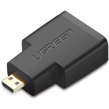 UGREEN Micro HDMI vyriškas į HDMI moterišką adapteris – 4K@60Hz, auksu padengtas, juodas