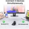 UGREEN Multi-Mode vertikali pelė Bluetooth ir 2.4G belaidė – juoda