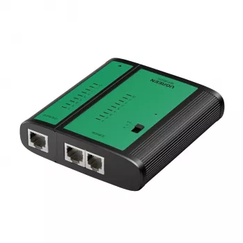 UGREEN tinklo ir telefono kabelių testeris RJ45 RJ11 tęstinumo testeris, skirtas Cat5 Cat5e Cat6 Cat6a Cat7 Ethernet ir telefono kabeliams su LED indikatoriais, nuimamu nuotoliniu bloku, maitinamas 9V baterija, NW167