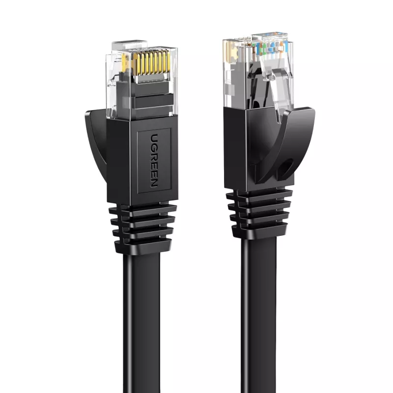 UGREEN NW102 Cat6 U/UTP plokščias Ethernet kabelis 1m - juoda