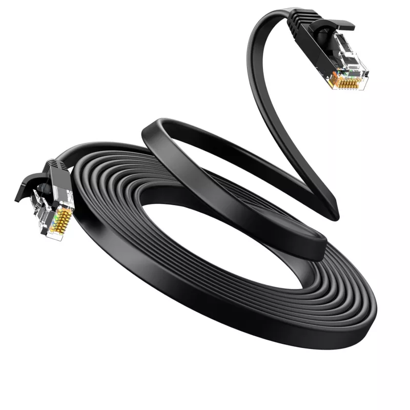 UGREEN NW102 Cat6 U/UTP plokščias Ethernet kabelis 30m - juoda
