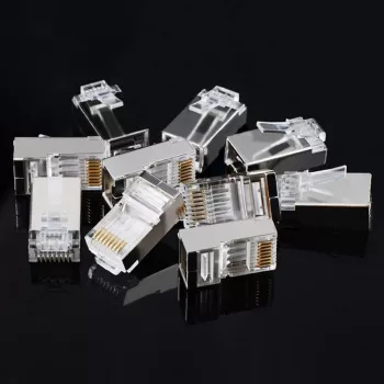 UGREEN NW111 RJ45 Cat6 Ethernet tinklo galvutė, 100 vnt. - sidabrinė/permatoma