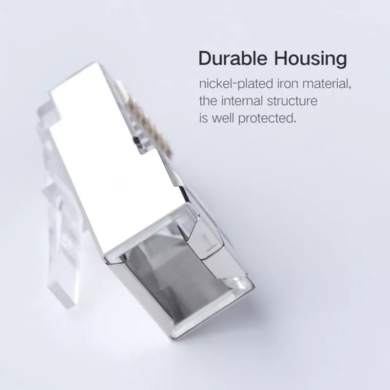 UGREEN NW111 RJ45 Cat6 Ethernet tinklo galvutė, 100 vnt. - sidabrinė/permatoma