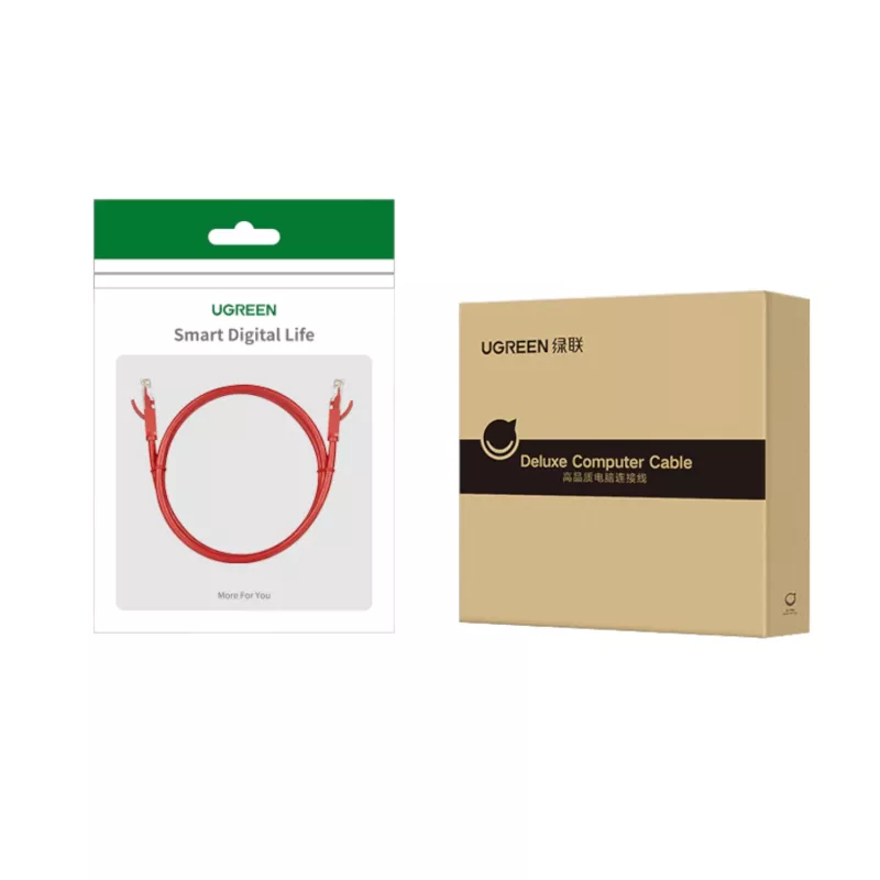 UGREEN RJ45 CAT6 Ethernet 0,5 m LAN tinklo kabelis - raudonas (1Gbps, 250MHz)