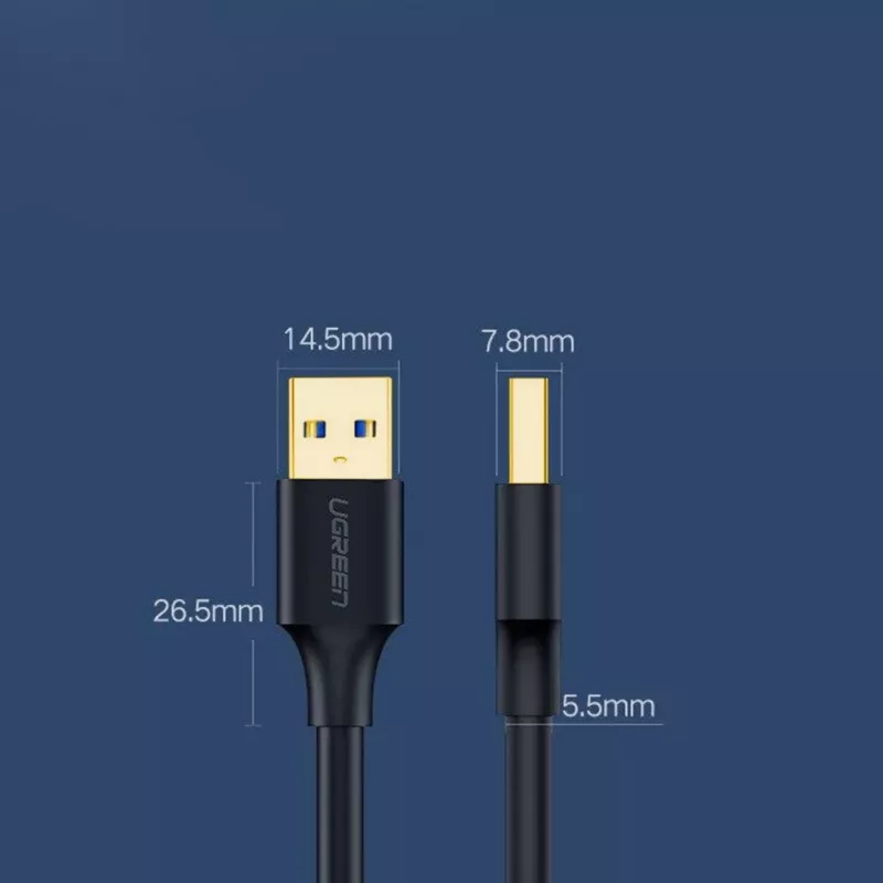 UGREEN US128 USB 3.0 A-Male to A-Male laidas 2m juodas