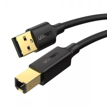 UGREEN US135 USB 2.0 A-B laidas spausdintuvui, auksuotas, 1,5 m (juodas)