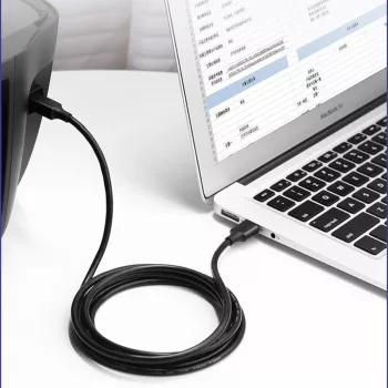 UGREEN US135 USB 2.0 A-B laidas, auksu padengtas, 2 m, juodas