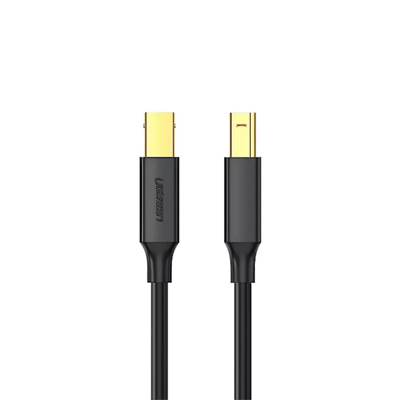UGREEN US135 USB 2.0 A-B laidas, auksu padengtas, 2 m, juodas
