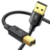 UGREEN US135 USB 2.0 A-B laidas, auksu padengtas, 2 m, juodas