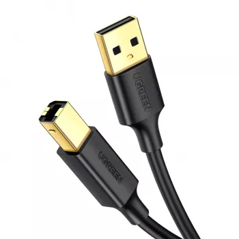 UGREEN US135 USB 2.0 A-B laidas, auksu padengtas, 2 m, juodas