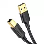 UGREEN US135 USB 2.0 A-B laidas, auksu padengtas, 2 m, juodas