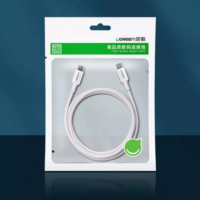 UGREEN US264 USB-C į USB-C laidas 1m Baltas 100W PD QC AFC