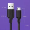 UGREEN US289 Micro USB / USB-A laidas 0,25 m - juoda