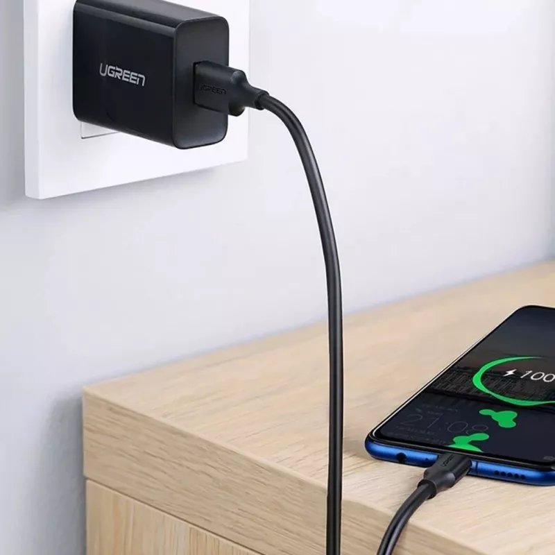 UGREEN US289 Micro USB / USB-A laidas 0,25 m - juoda