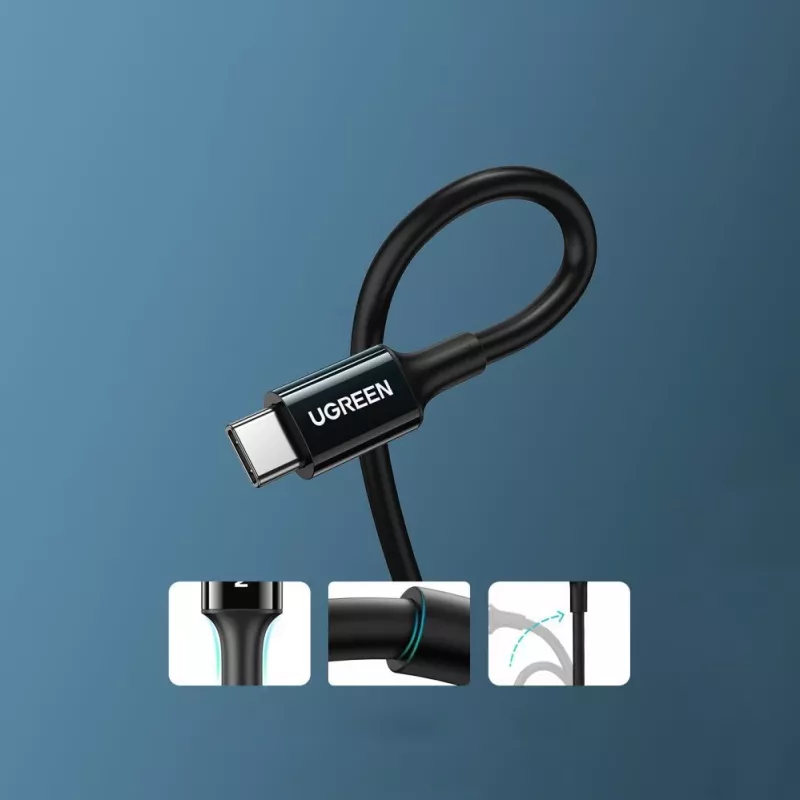 UGREEN US300 USB-C į USB-C laidas 480Mbps 5A 1m Juodas