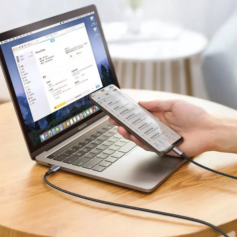 UGREEN US316 USB-C į USB-C laidas 100W 5A 480Mbps 1,5m pilka