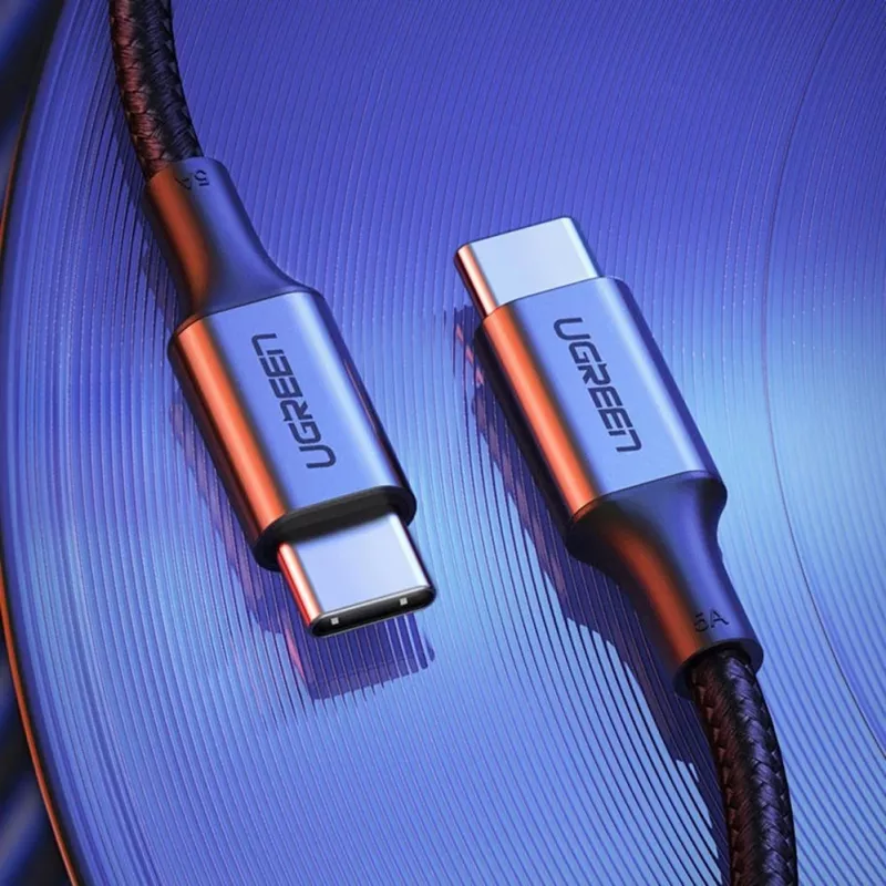 UGREEN US316 USB-C į USB-C laidas 100W 5A 480Mbps 1,5m pilka