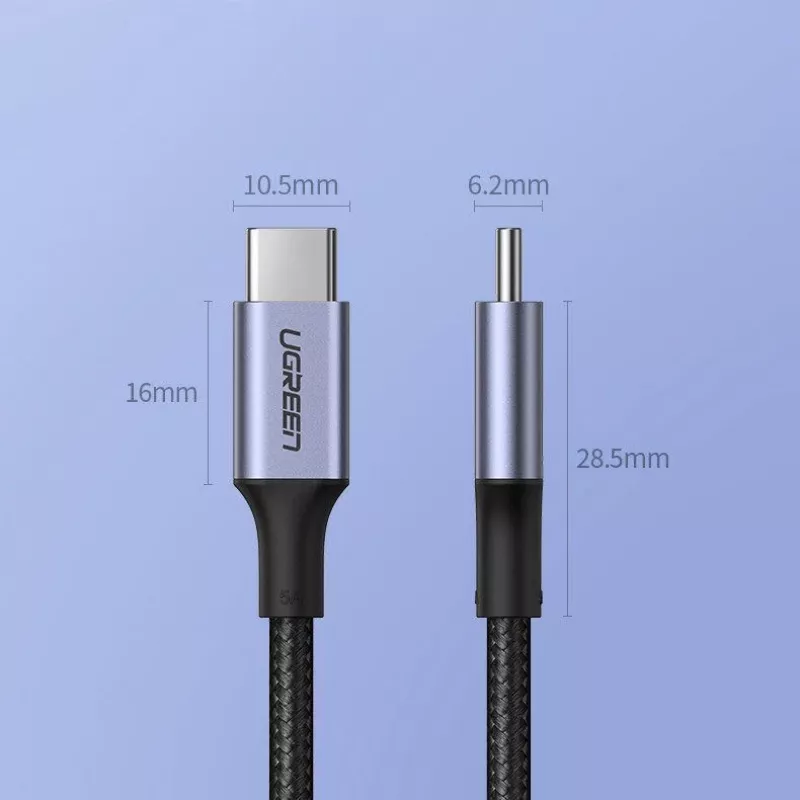 UGREEN US316 USB-C į USB-C laidas 100W 5A 480Mbps 1m Juodas