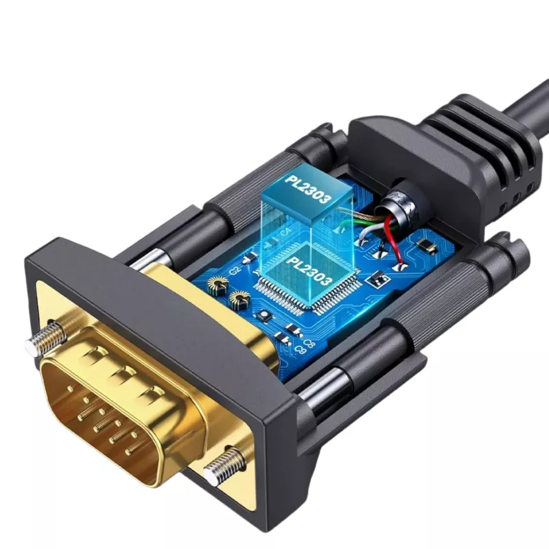 UGREEN USB 2.0 į RS-232 serijinio adapterio kabelis (USB-A vyriškas į DB9 vyrišką) - juoda, 1,5 m