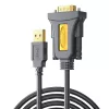 UGREEN USB 2.0 į RS-232 serijinio adapterio kabelis (USB-A vyriškas į DB9 vyrišką) - juoda, 1,5 m