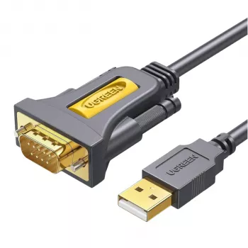 UGREEN USB 2.0 į RS-232 serijinio adapterio kabelis (USB-A vyriškas į DB9 vyrišką) - juoda, 1,5 m