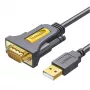 UGREEN USB 2.0 į RS-232 serijinio adapterio kabelis (USB-A vyriškas į DB9 vyrišką) - juoda, 1,5 m