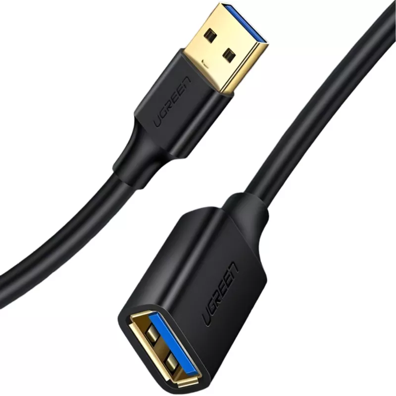 UGREEN USB 3.0 ilginamasis kabelis 3m juodas, vyriškas į moterišką, SuperSpeed 5Gbps