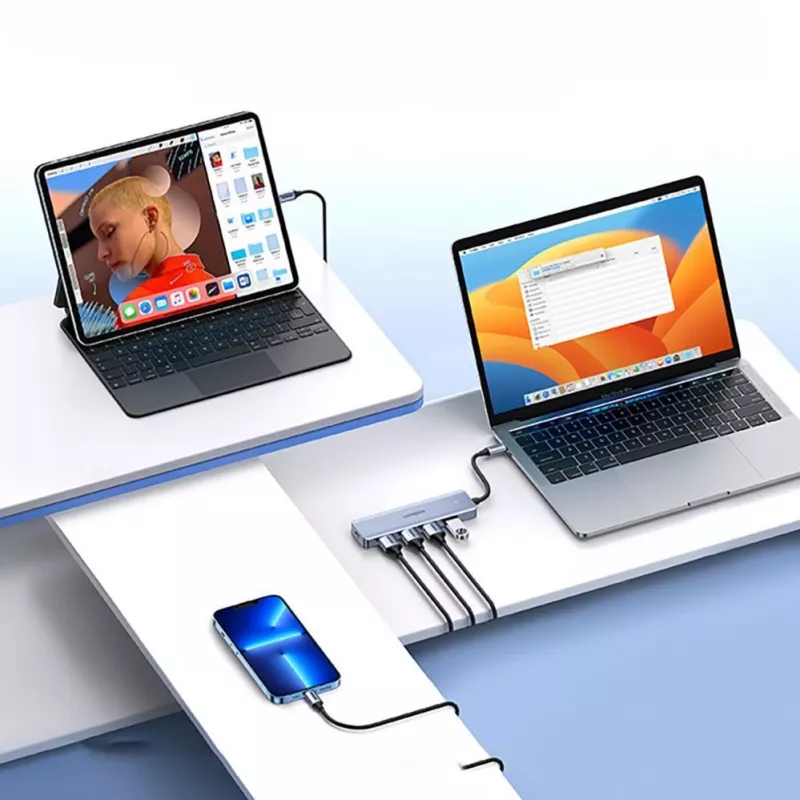 UGREEN USB 3.0 Hub 4-Port su 1m laidu - Juoda (CM219)