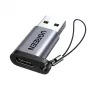 UGREEN USB 3.0 vyriškas į Type-C 3.1 moterišką adapteris, duomenų perdavimui ir įkrovimui, kosminė pilka