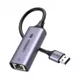 UGREEN USB-A 3.2 Gen 1 į 2.5G Ethernet adapteris, 2,5 Gbps RJ45 LAN, aliuminis, kosminė pilka, Plug & Play, Realtek RTL8156B, 10 cm laidas