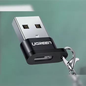 UGREEN USB A vyriškas į USB Type-C moterišką adapteris (juodas)