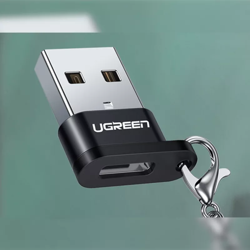 UGREEN USB A vyriškas į USB Type-C moterišką adapteris (juodas)