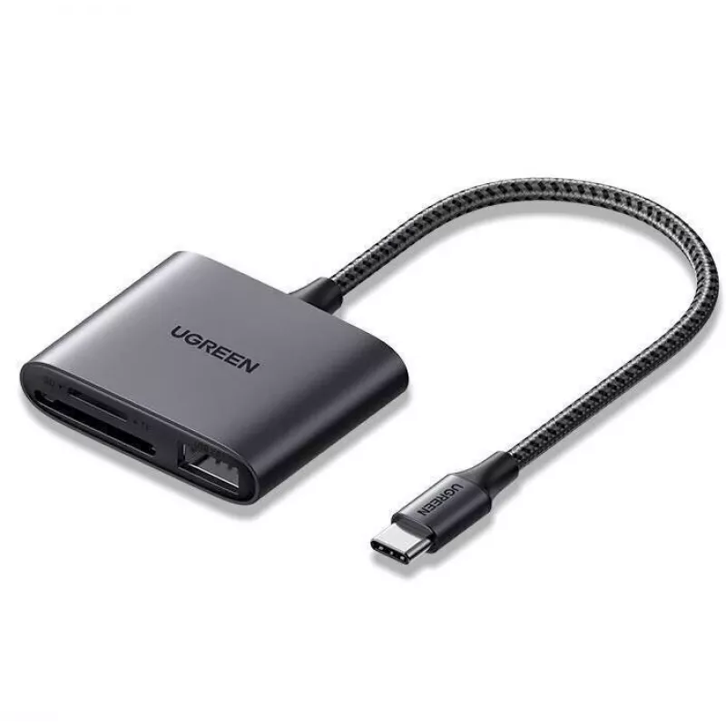 UGREEN USB-C kortelių skaitytuvas - Space Gray, SD ir Micro SD, 5 Gbps