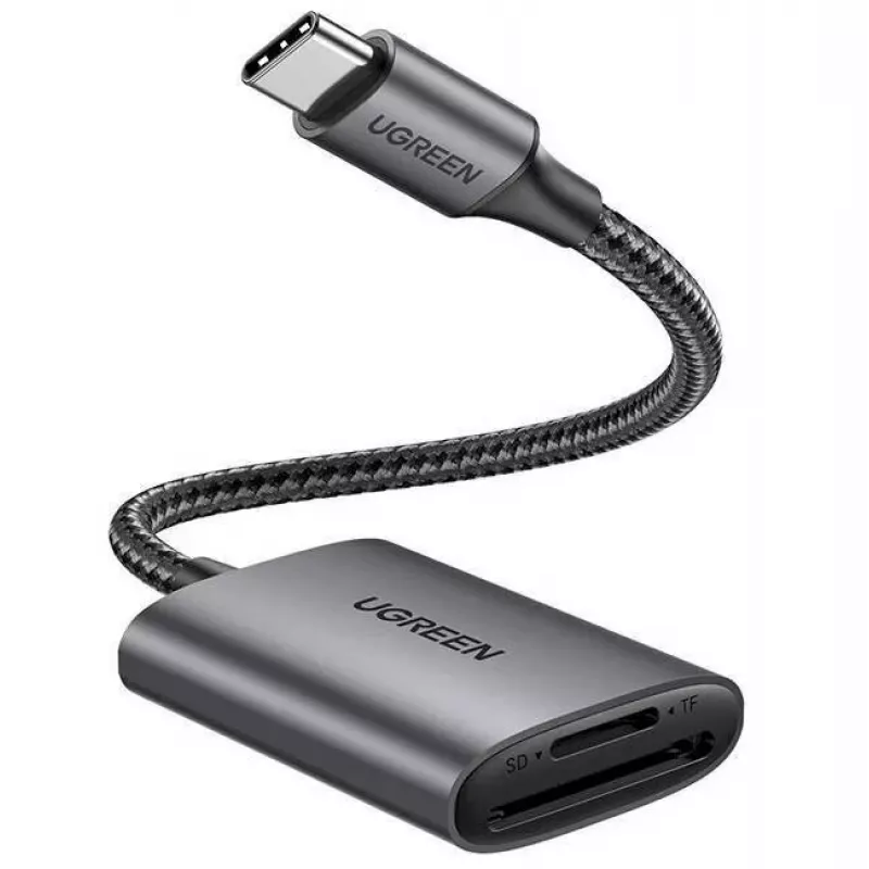 UGREEN USB-C kortelių skaitytuvas - Space Gray, SD ir Micro SD, 5 Gbps