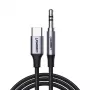 UGREEN USB-C į 3,5 mm garso adapterio laidas su DAC, 1 m, pilkas (AV143)
