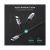 UGREEN USB-C į USB-C 100W pynimo nailono įkrovimo laidas 2m juodas