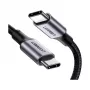 UGREEN USB-C į USB-C 100W pynimo nailono įkrovimo laidas 2m juodas