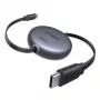 UGREEN USB-C į USB-C PD 100W ištraukiamas greito įkrovimo laidas 1m juodas