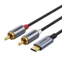 UGREEN USB Type-C į 2RCA garso kabelis 1,5 m pilkas (20193 CM451)