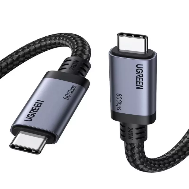 UGREEN USB4 USB-C į USB-C laidas 240W 40Gbps 16K@60Hz 80Gbps Thunderbolt 4 suderinamas 1m nailono pynė