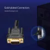 UGREEN VG101 VGA vyriškas į vyrišką kabelis 1,5 m – Full HD 1080p, auksu padengtos jungtys, dvigubas ekranavimas, dvigubos ferito šerdys