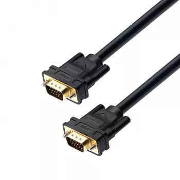 UGREEN VG101 VGA vyriškas į vyrišką kabelis 3M – auksu padengtas, dvigubas feritas, Full HD 1080p