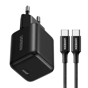 Ugreen X513 30W GaN USB-C įkroviklis su 1m USB-C kabeliu - Juoda