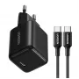 Ugreen X513 30W GaN USB-C įkroviklis su 1m USB-C kabeliu - Juoda