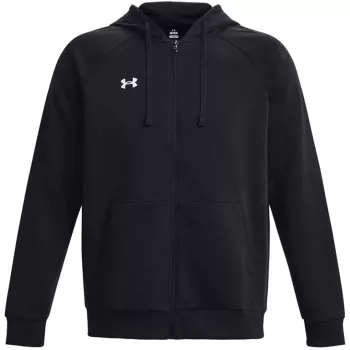 Under Armour vyriškas Rival Fleece džemperis su gobtuvu ir pilnu užtrauktuku juodas