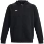 Under Armour vyriškas Rival Fleece džemperis su gobtuvu ir pilnu užtrauktuku juodas